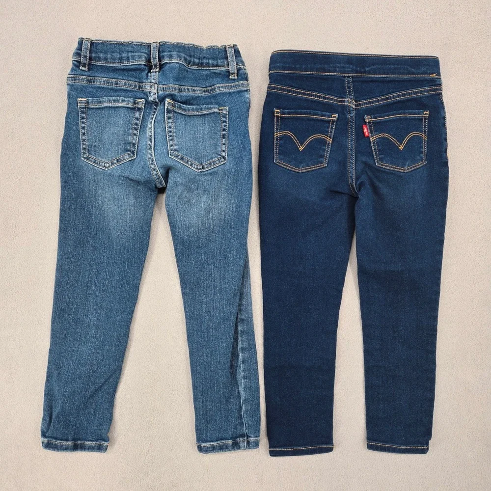 Levi's Children's Place Girls Size 5 5T 2-Skinny Jeans Jegging Bundle Denim Lot